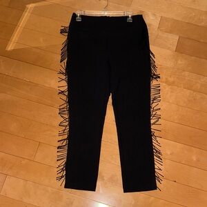 Black Beaded Fringe Pants